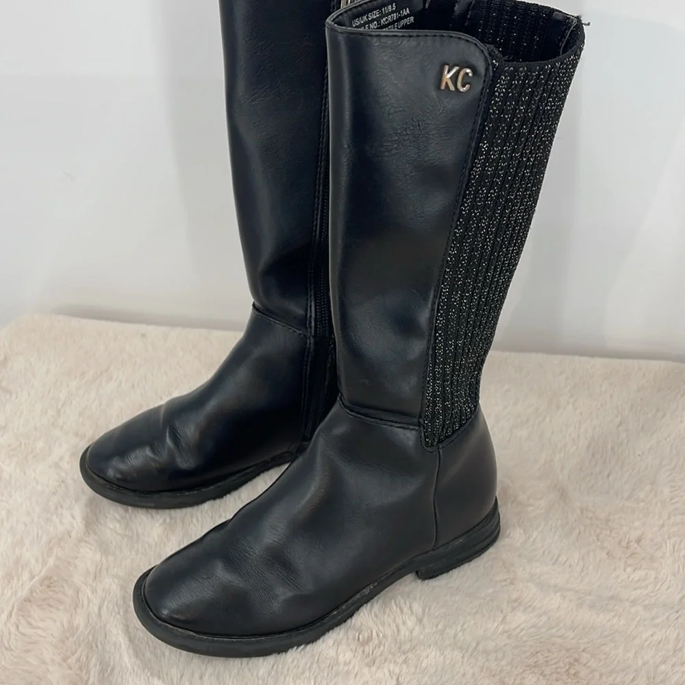 KENNETH COLE TODDLER SIZE 11 GIRLS Black Knee-High Boots